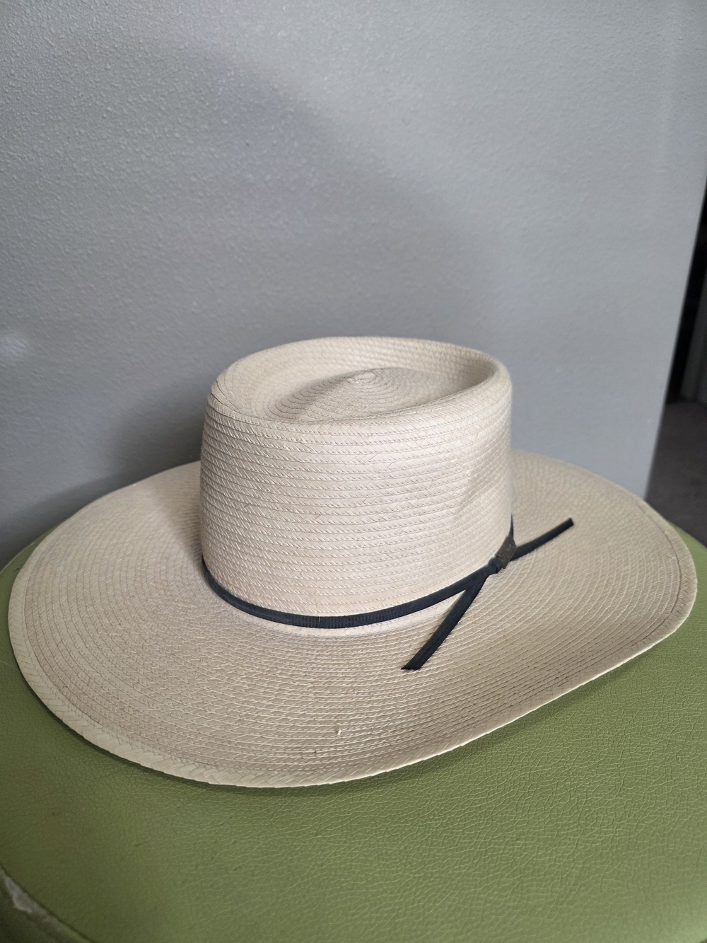 Larry Mahan Palm Leaf Straw Cowboy Hat Ivory Milano Texas 7 3/8 NWOT